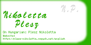 nikoletta plesz business card